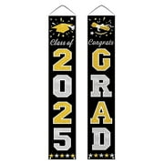 Deals Graduation Decorations 2025 Black \u0026 Gold Graduation Decorations 2025 Graduation Porch Banners For Any Schools Or Grades